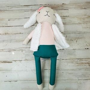 Striped Pink and Teal Plush Bunny Toy